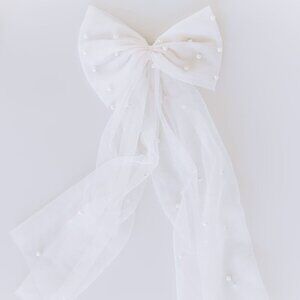 Pearl Studded Bridal Hair Bow
